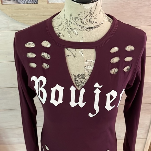 On Fire Purple Cut Boujee Top M - Picture 2 of 5